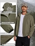 COOFANDY Veste de pluie légère pour hommes Paquet imperméable imperméable avec capuche Randonnée Golf brise-vent