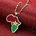 Yongkan Africa Map Pendant Necklace South Sudan Cote d'Ivoire Tanzania Guinea-Bissau Niger Benin Djibouti Botswana Egypt Zimbabwe (Burkina Faso)