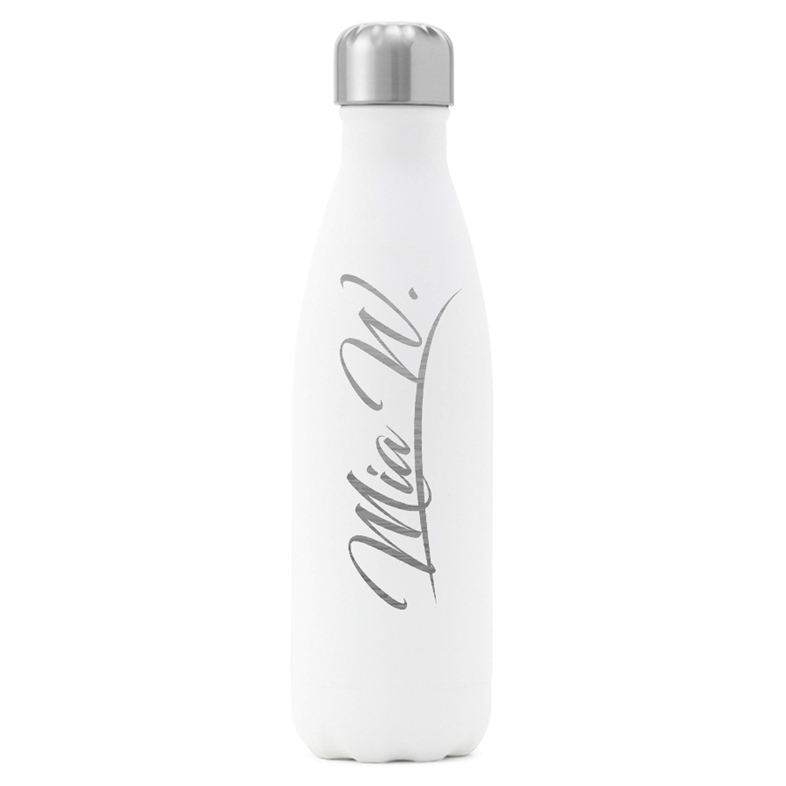 Sofia's Findings Personalized | Custom Engraved Water Bottle | Groomsmen Gift | Double Wall Stainless Steel Vacuum Insulated Water Bottle | Keeps Your Drink Hot & Cold | 17 Oz (500 ml) (White)