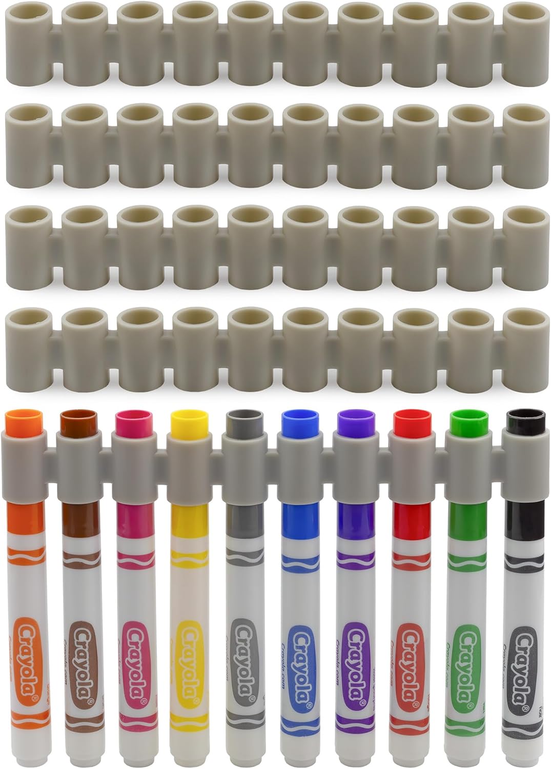 Darware Original Marker Gripper Silicone Marker Organizers (5-Pack); No More Lost Lids, Gray