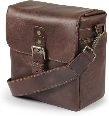 MegaGear Genuine Leather Camera Messenger Bag for Mirrorless and DSLR Cameras