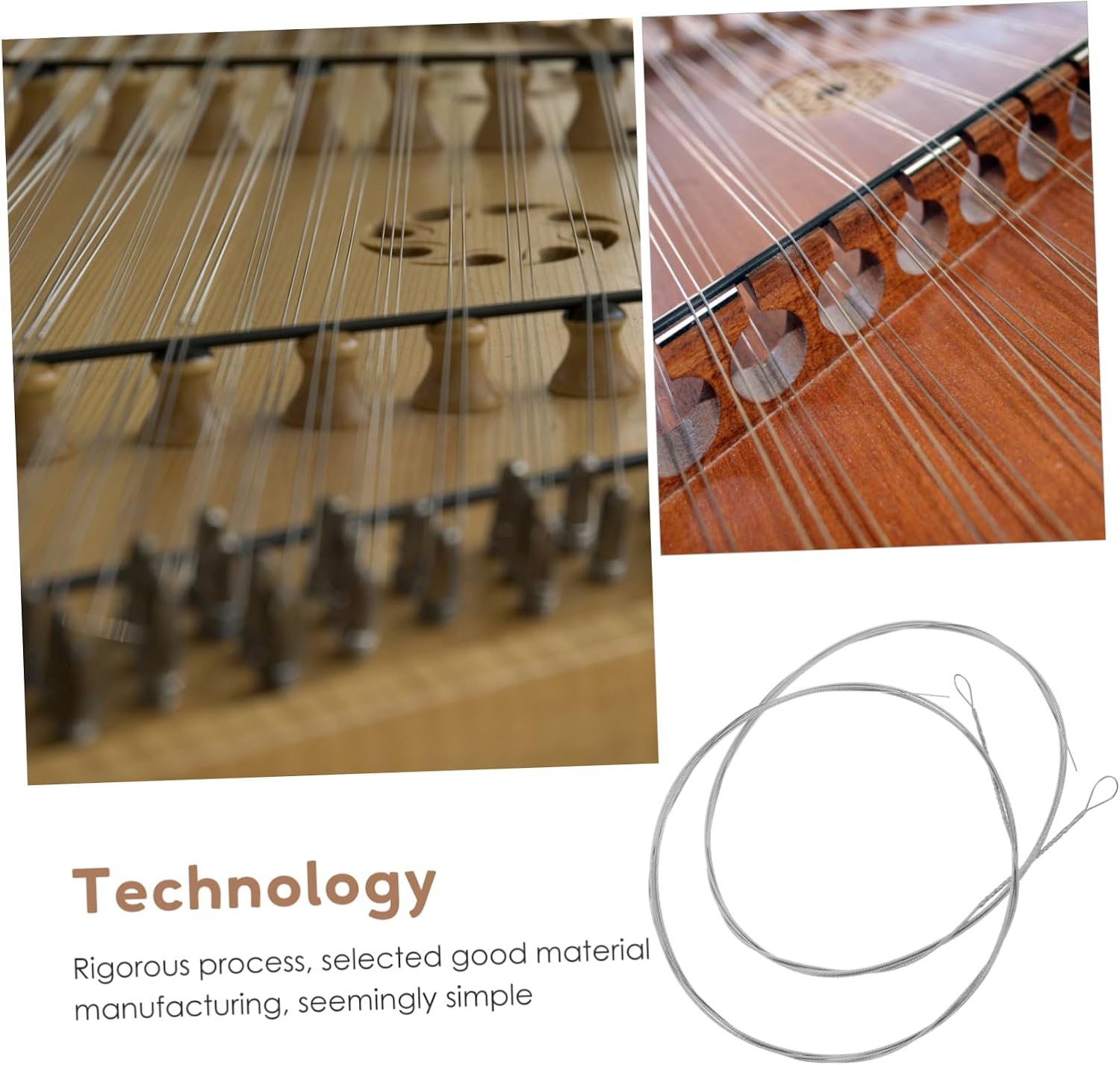 6pcs Steel Dulcimer Replacement Strings Accessories for Hammered Dulcimer Crisp Sound and Stable Quality for Musicians Seeking Reliable Performance
