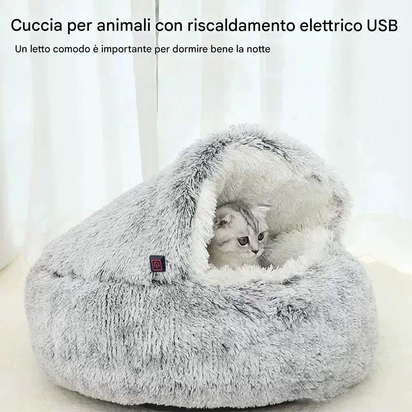 Generico Cuccia Riscaldata Per Gatti Tana Calda Morbida Per