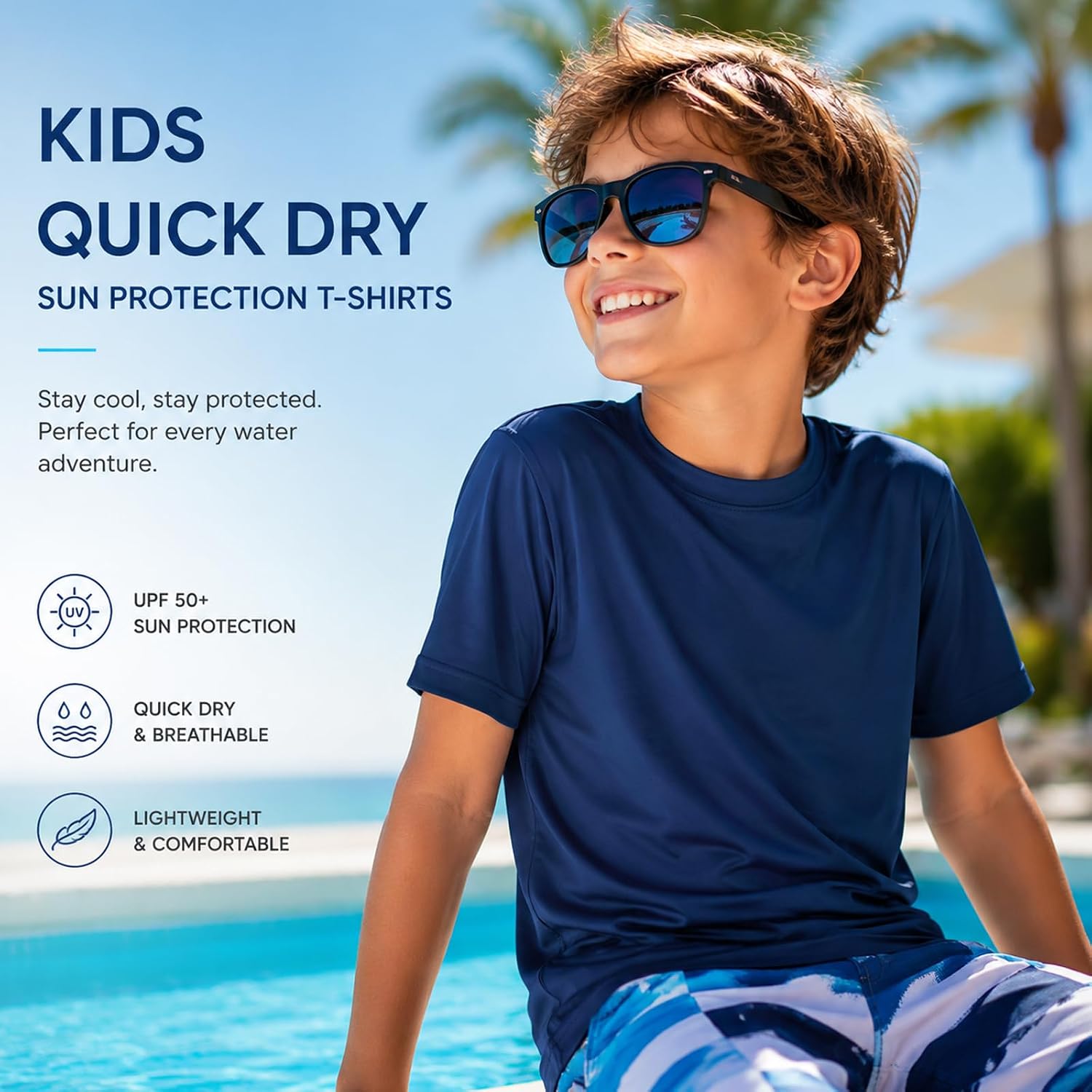 NebuKinex 6 Pack Boys Athletic Shirts Youth Kids Quick Dry Moisture Wicking UPF 50+ Short Sleeve Active Performance T-Shirts