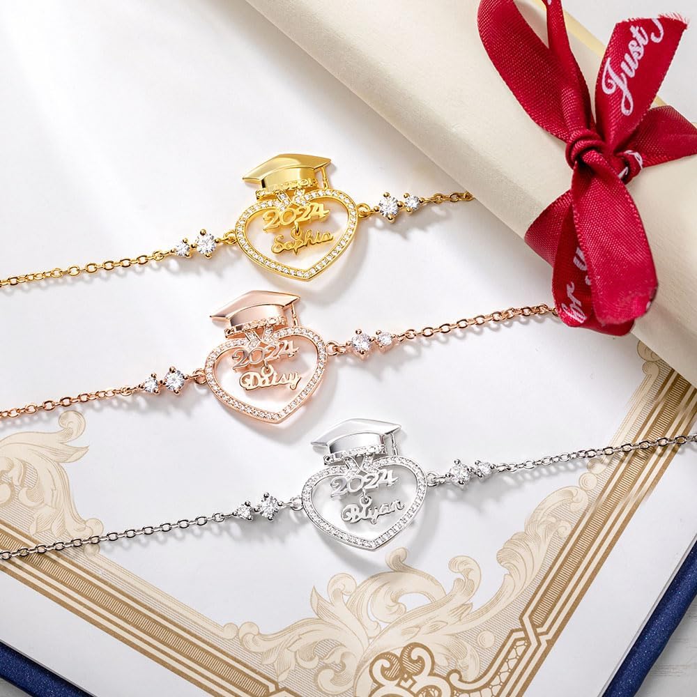 Getname Necklace Personalized Graduation Cap Bracelet Custom Name Class of 2024 Graduation Bracelet Graduation Gift Graduation Cap Charm Bracelet Graduate Gift Graduation Hat Bracelet Grad Gift
