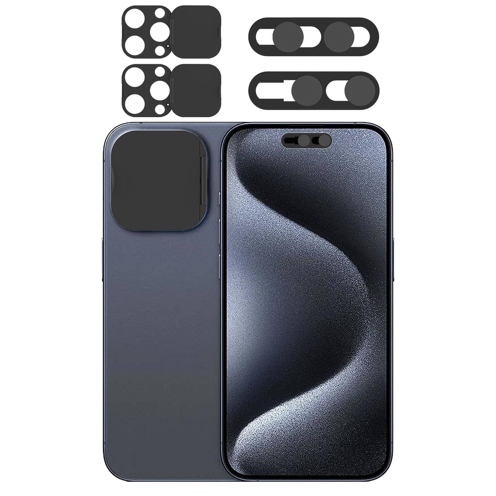 Photo 1 of EYSOFT Privacy Covers for iPhone 15 Pro/Pro Max (Black)