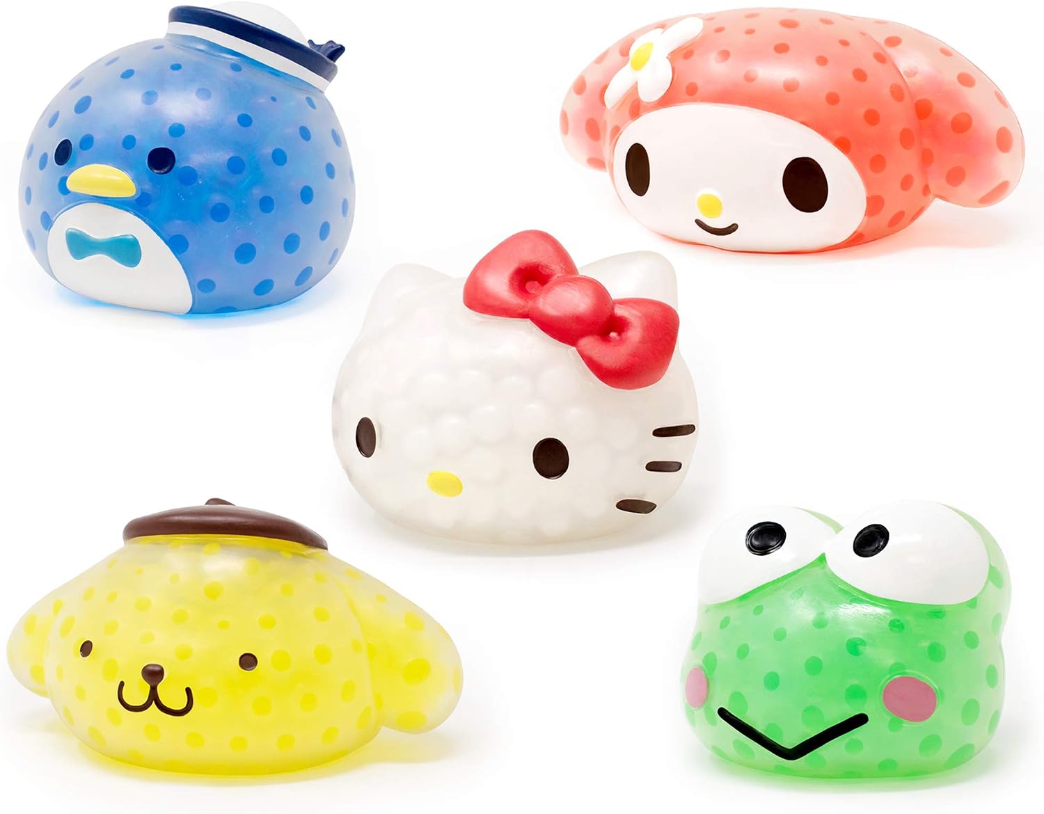 Sanrio Hello Kitty & Friends Water Bead Ball Cute Squishy Toy (All 5 Piece Set) for Party Favors, Stress Balls, Birthday Gifts, Play at Home & Relieve Stress with Kawaii Squishies for Kids, Adults