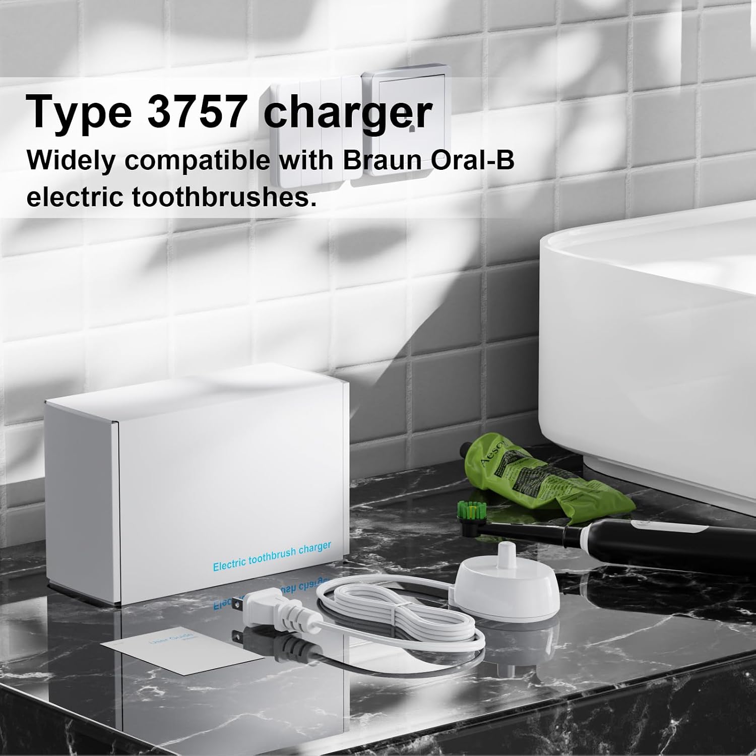 Newding Charger Base Replacement Compatible with Braun Oral B iO Series 6 5 4 3 2, Genius X, Vitality, Pro 3 3900 3500 3000, Pro 2, Pro 1000, Kids, Electric Toothbrush Charging Power Cord, IPX7