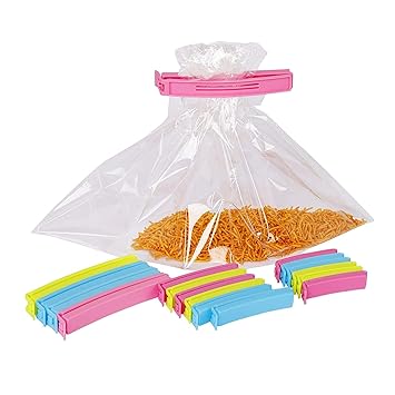 SOLEIL Multipurpose Food Snack Plastic Airtight Bag Sealing Clips for Keeping Food and Snacks Fresh for Home, Kitchen and Camping,18 Pieces