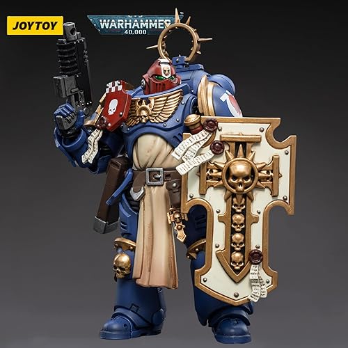 Miniatura 2 de JOYTOY 118 Warhammer 40,000 Figura de acción Ultramarines Bladeguard VeteranBrother Sergeant Proximo Anime Collection Modelo (5 pulgadas)