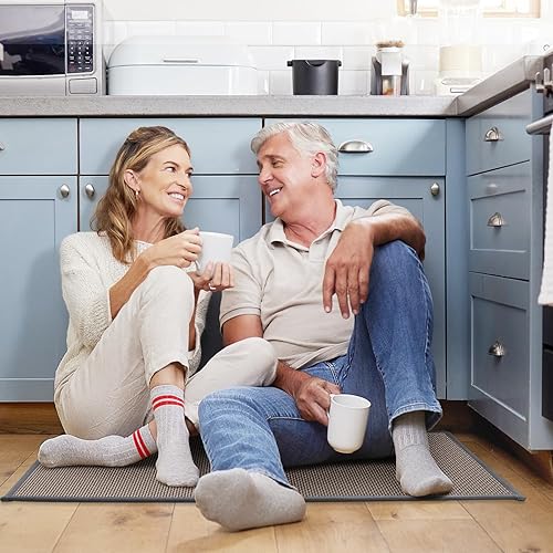 Miniatura 3 de Tapetes de cocina para piso, alfombra de cocina, antideslizante, lavable, absorbente para delante del fregadero, entrada, tapete de goma para puerta