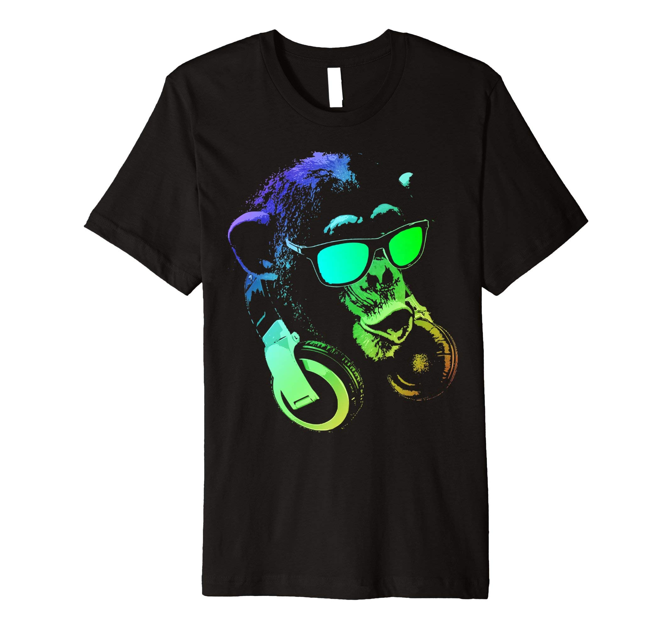 Chimp Monkey with DJ Headphones and Sunglasses T-Shirt