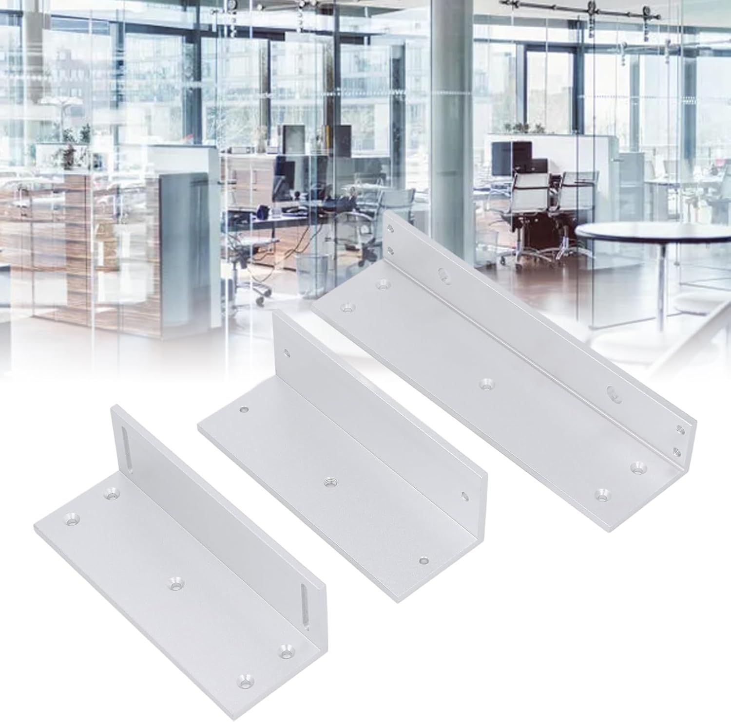 Aluminum Alloy High Strength Z and L Bracket for Electric Magnetic Lock 1200lbs Holding Force for Single Door, Easy Installation Residential, Office, Commercial Use
