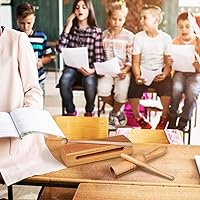 Vista 5 de Mikinona 2 Sets orff instrumento música lummi palos instrumentos de percusión bloque de madera con mazo madera bloques de percusión de mano bloques