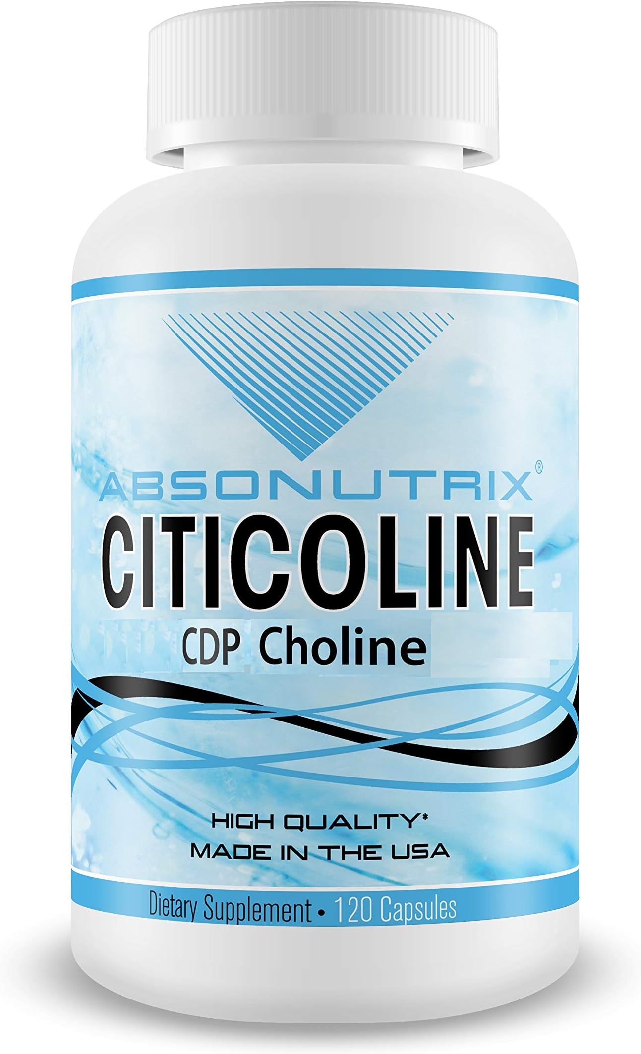 Citicoline CDP Choline 530mg, Nootropic Supplement, GMP Certified, Third-Party Tested, Easy to Swallow, 120 Veg caps, Improves Cognitive Skills, Supports Memory, Non-GMO, Made in USA