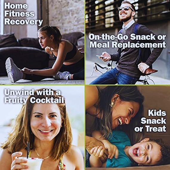DrinkFit Fruit Smoothie | Real Fruit Puree, Low Sugar, Gluten-Free & Non-GMO, Strawberry Smoothie Mix - Makes 32 Smoothies, 64 Fl Oz