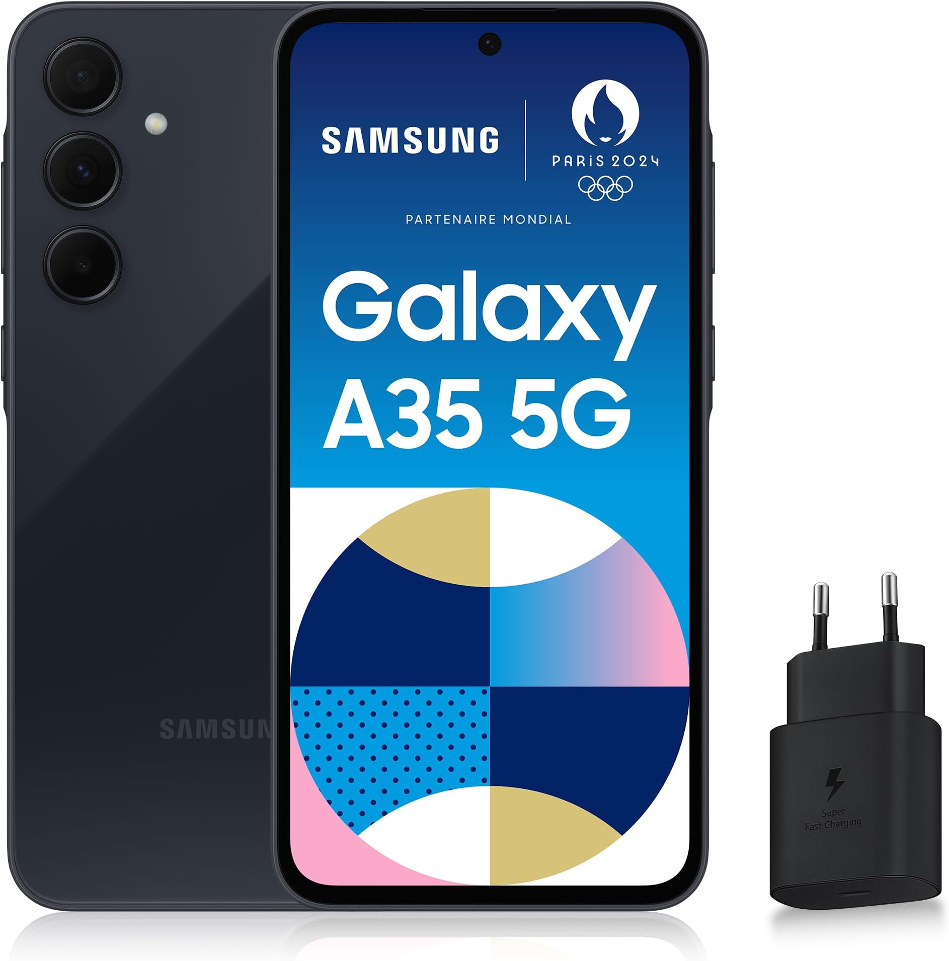 Samsung Galaxy A34 5G - 128GB/6GB Graphite - Écran 6.6" Super AMOLED 120Hz - Quad Caméra 48MP - Batterie 5000mAh
