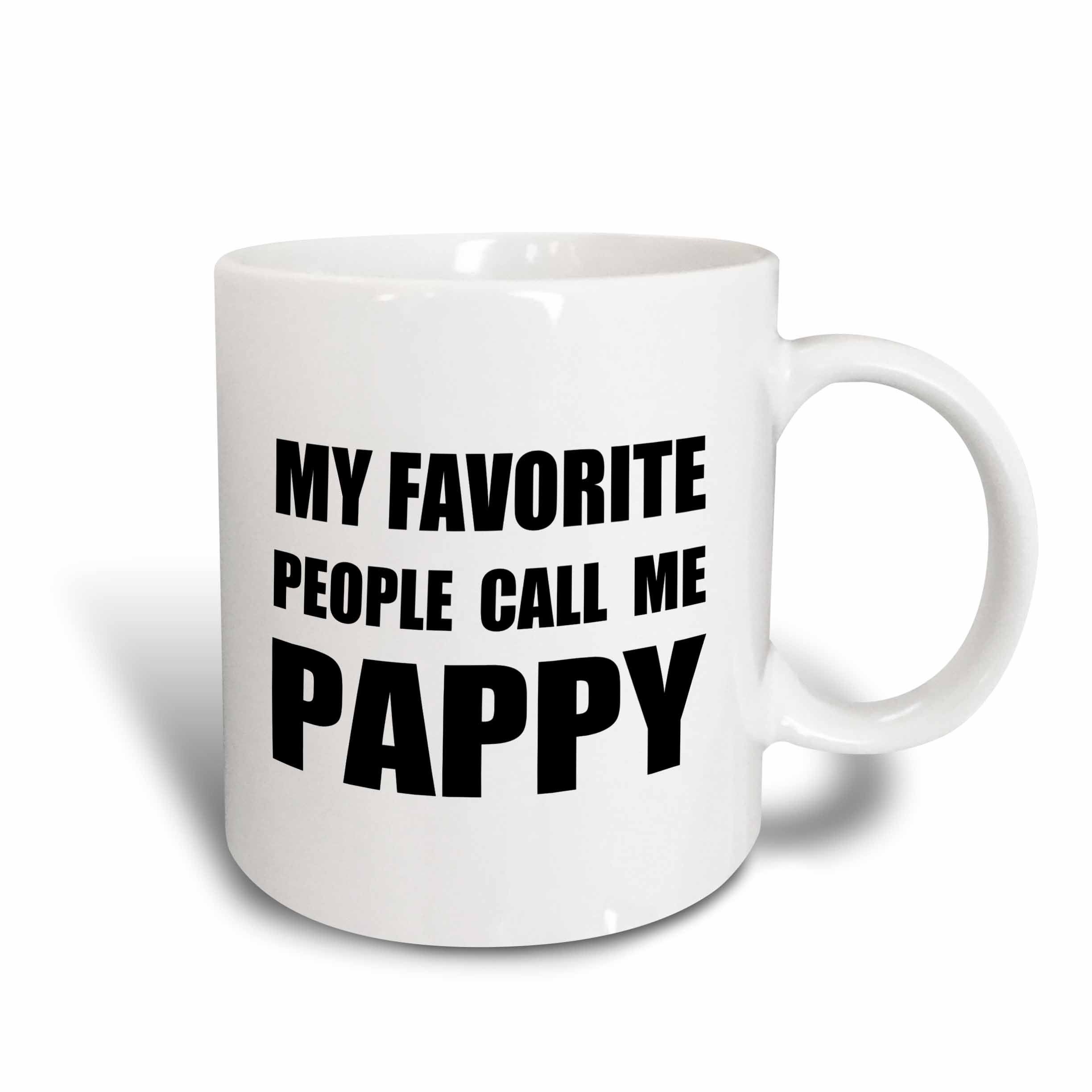 3dRose "My Favorite People Call Me Pappy - Fun Black Text Design For Grandpa" Mug, 11 oz, Black/Blue