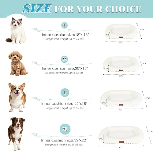 Miniatura 5 de Bonita cama grande lavable para perros, cama rectangular ortopédica para mascotas con funda extraíble de cremallera, cama suave y relajante para