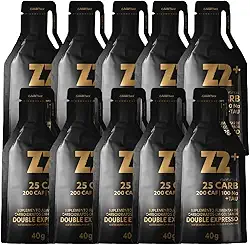 Z2+ Energy Gel Sabor Double Expresso - 200mg de Cafeína - Suplemento Alimentar de Carboidratos em Gel Líquido para Atletas de Alto Rendimento - Linha Gameday - Caixa Fechada 10 Sachês 40g Cada