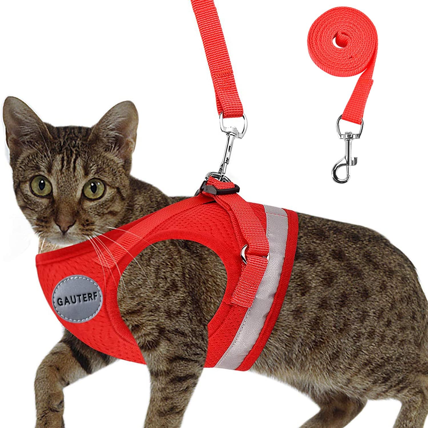Kitten Harness with Leashes Set, Escape Proof Cat Harness, Adjustable Reflective Soft Mesh Vest Fit Puppy Kitten Rabbit Ferrets's…