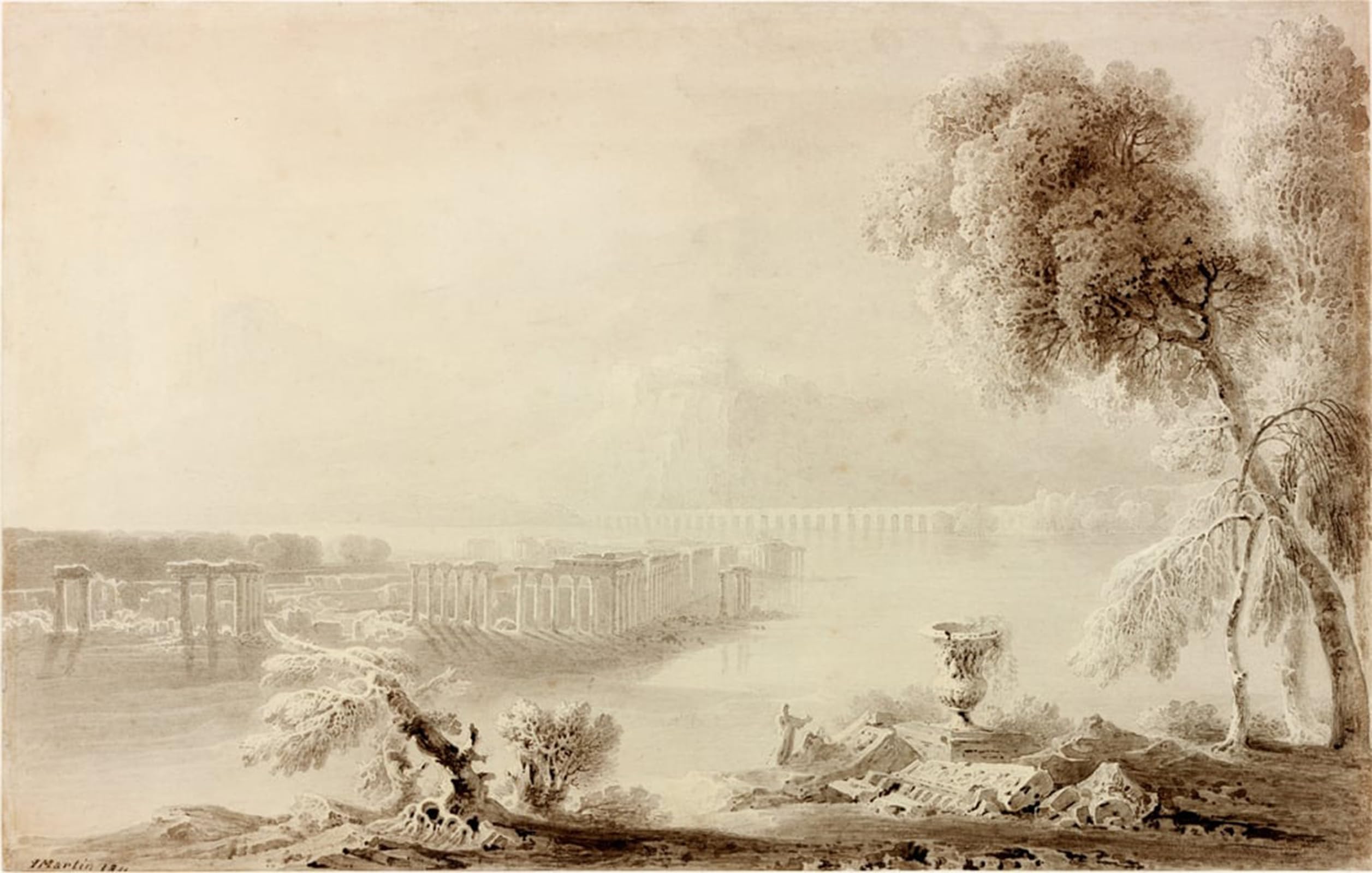 ARTXLXXBN Famous Painting Canvas Artwork Graffiti Print Landscape Classical Composition by John Martins Portrait Canvas Image for Home Decor 60x90cm