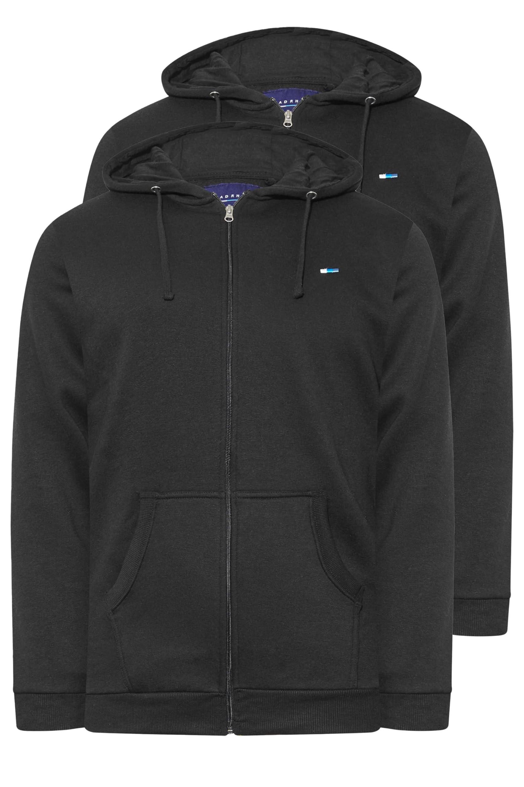 BadRhino Men's Plain Hoodie - Black - 4XL