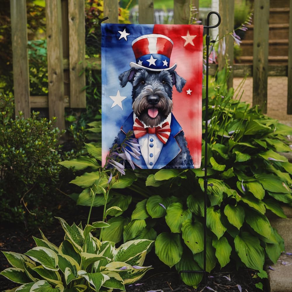 Caroline's Treasures DAC5743GF Kerry Blue Terrier Patriotic American Garden Flag Mailbox Flag Decorative Yard Flag Banner Outside Patio Artwork Yard Flower Beds, Garden Size, Multicolor