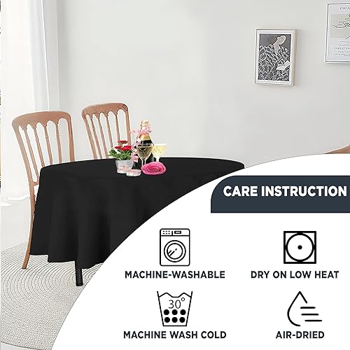 Miniatura 6 de Trimming Shop Mantel cuadrado de poliéster de algodón negro para comedor y fiesta de Navidad, 54 x 54 pulgadas (individual)