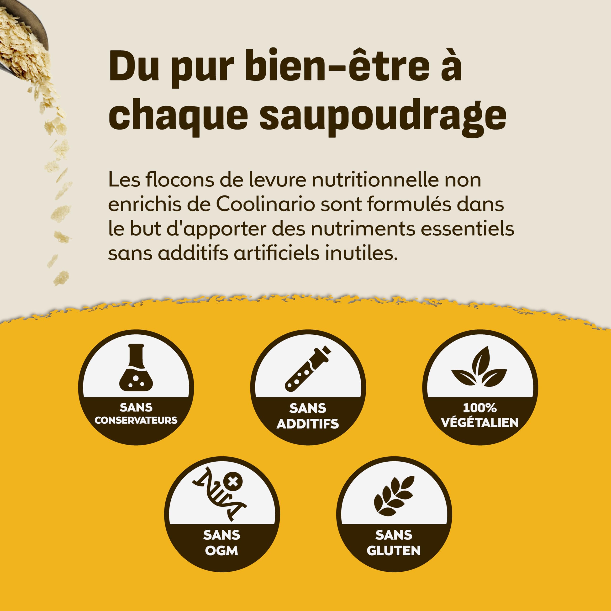 Coolinario Levure Nutritionnelle Non Enrichie (56 g) Assaisonnement Végan au Goût Noisette | Riche en Protéines, Fibres & Minéraux | Pour Snacks, Sauces & Vinaigrettes | Sans Gluten