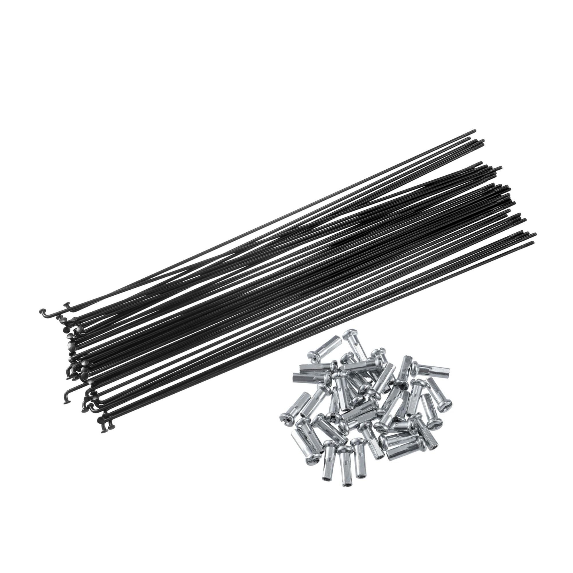 TUCKBOLD 36 Pcs Bicycle Steel Spokes 14G Bike Spoke 257mm Length with Nipples Automotive Parts, Black