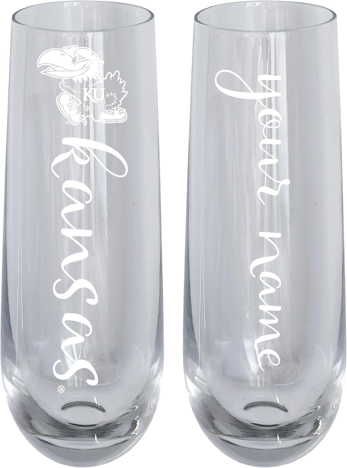 Copa de Champagne Grabada Kansas Jayhawks 10 oz - Producto Oficial