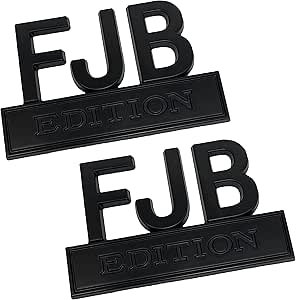 FJB Edition 3D Metal Emblem Badge Sticker - Black/Red For Truck Fender Or Tailgate
