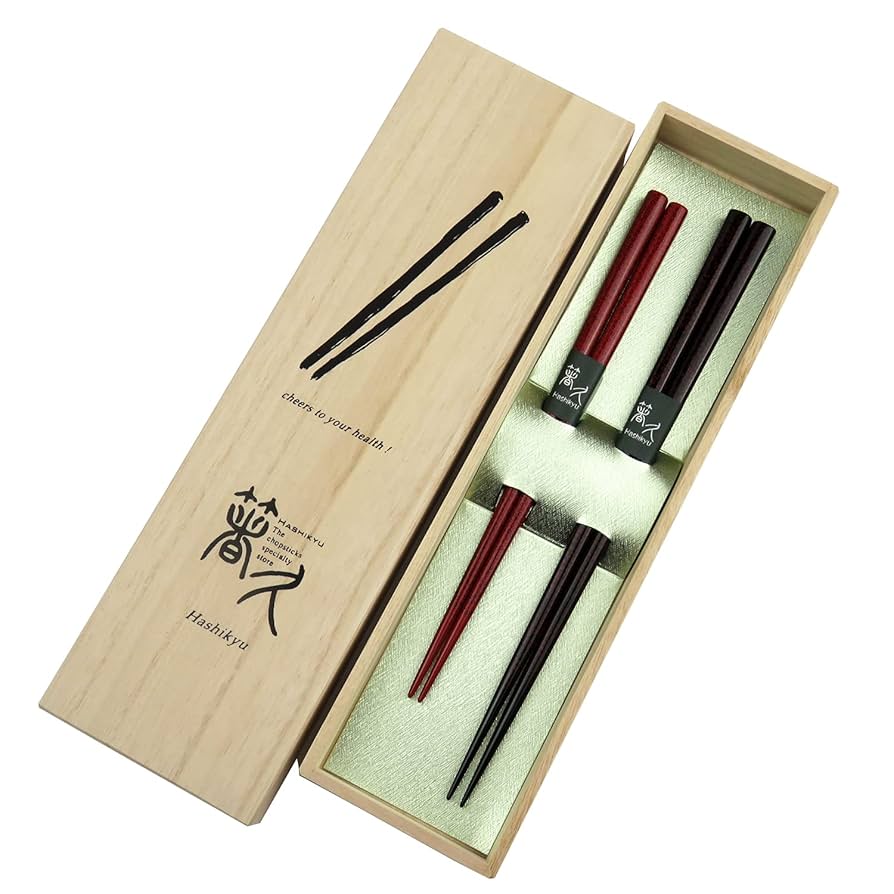 津軽塗　夫婦箸&箸置きセット　黒　茜 夫婦箸・箸置きセット 七々子 | 津軽塗 小林漆器のネット通販