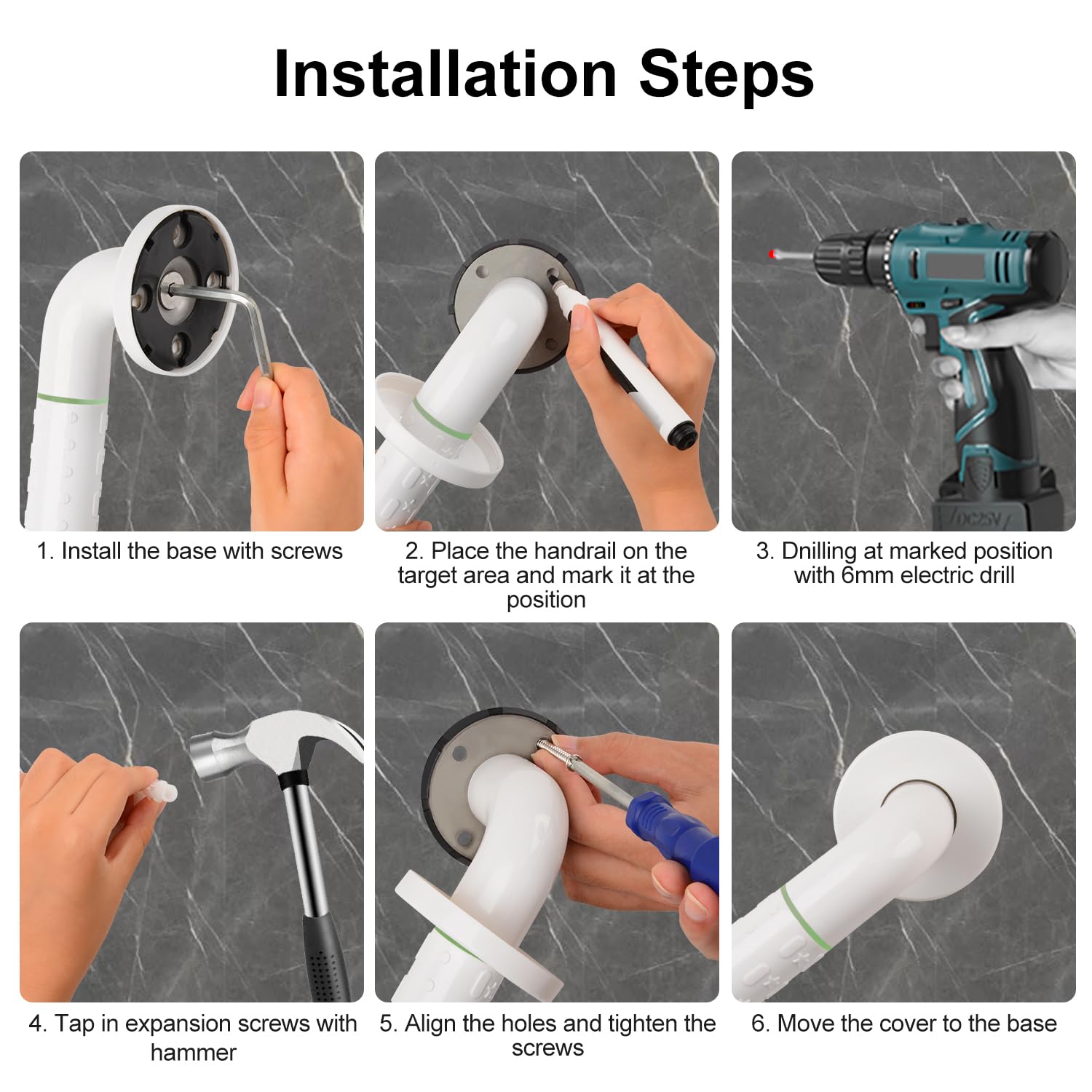 SupreGear 22" Anti-Slip Grab Bar, White Stainless Steel Heavy Duty Wall Mounted Support Rail For Bathtubs And Showers Def8dc1c F40d 4f07 9e49 8918d9fb4b27.5d1dbcb49db544ba09ff0f8d70664ba5 - View #13