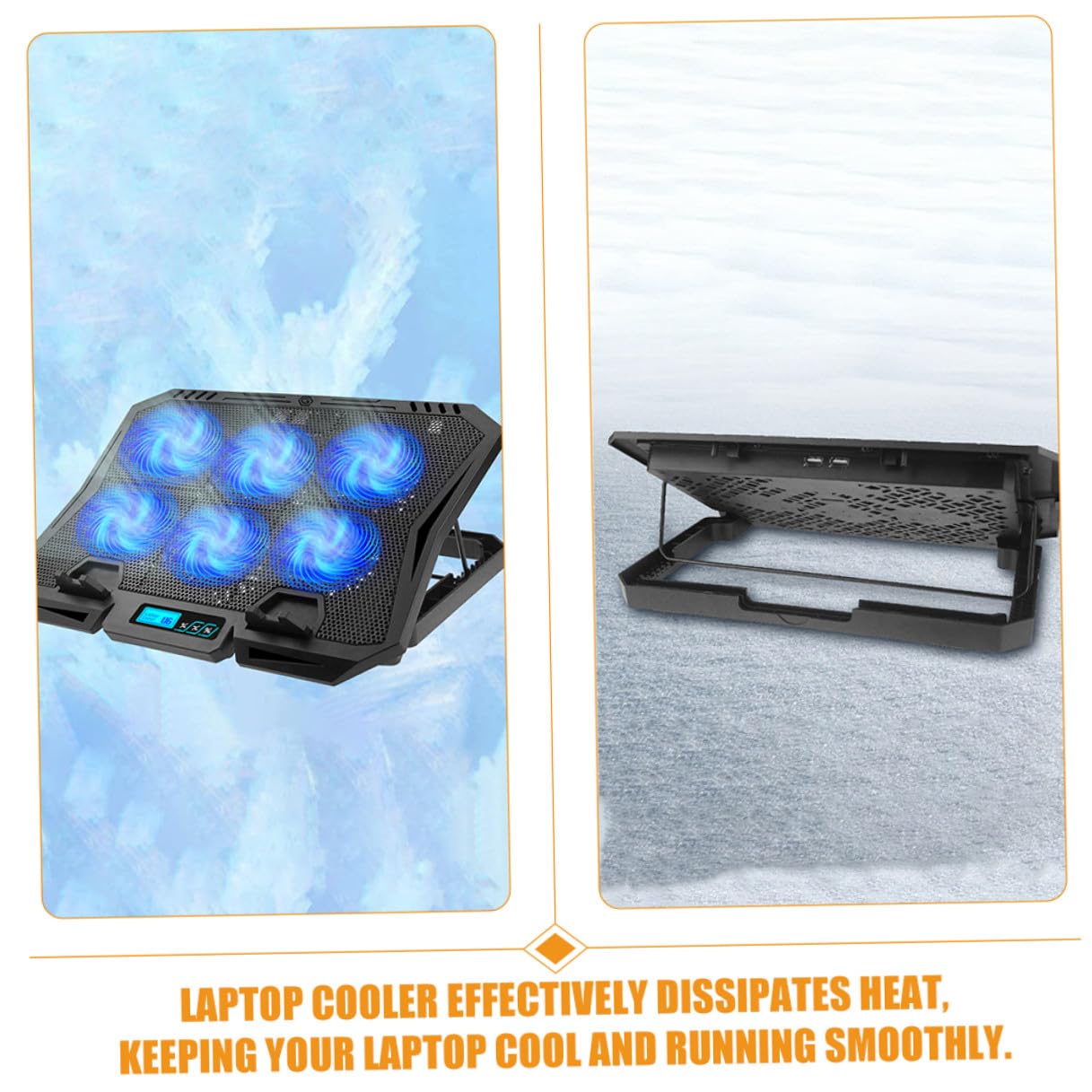 Base Raffreddamento Laptop Nero Abs Ventola 2200 Giri | Supporto per PC Portatile Fino a 15, 6 Pollici, 5v 2, 1w, Vacanze Estive