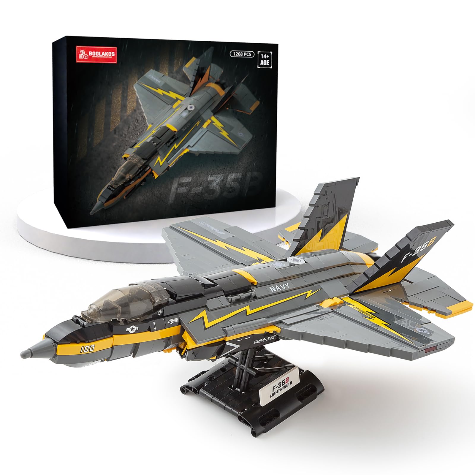 BOOLAKOS F-35b Fighter Jet Building Block Sets, Military Airplane