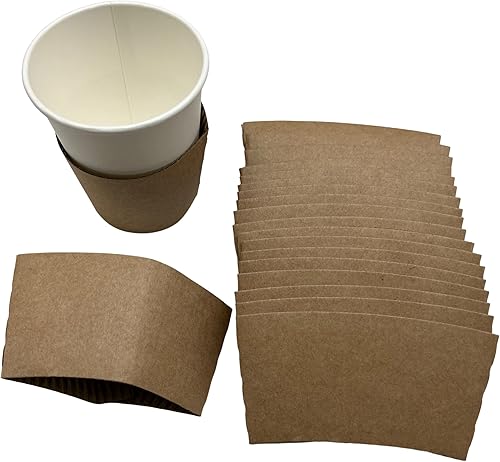 HongRun 50 fundas para tazas calientes de papel kraft marrón para tazas de café desechables de 10 onzas, 12 onzas, 16 onzas, 20 onzas, 24 onzas,
