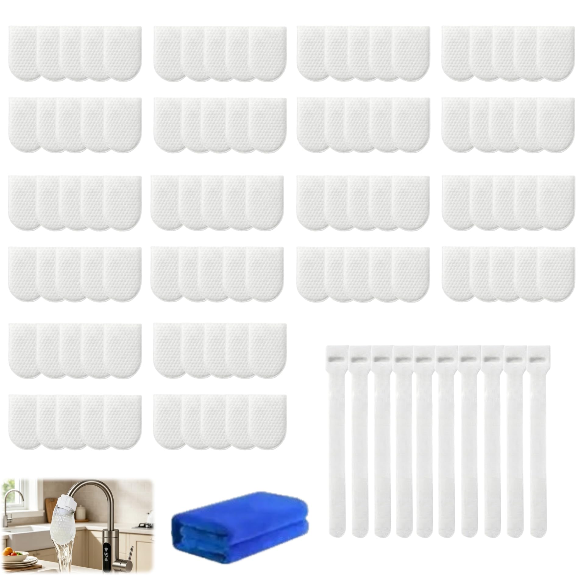 Photo 1 of 100Pcs Faucet Filter Cotton Bag, 2026 New Faucet Filter Bag for Filtering tap Water, Universal Faucet Filter Bags for Kitchen Sink, Bathroom Taps, Tap Water Purification Accessory