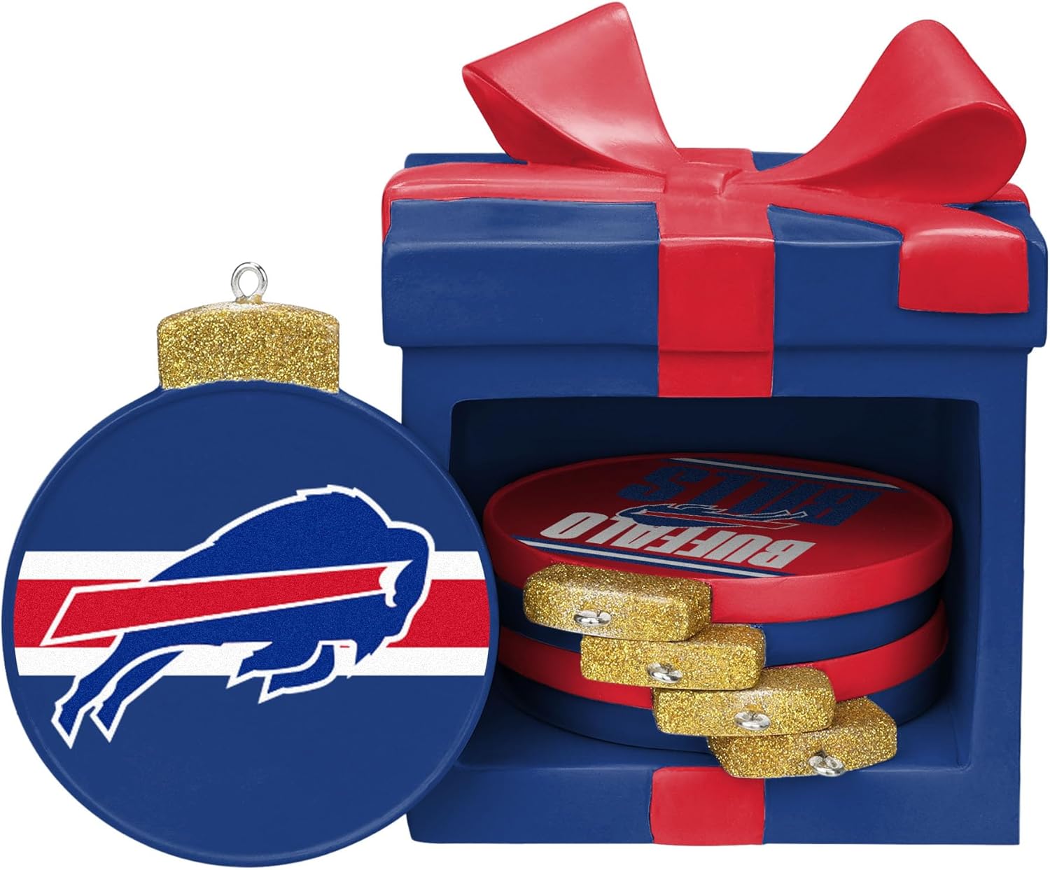 FOCO NFL Unisex-Adult NFL Team Logo 5 Pack Box Drink Beverage Coaster Set
