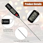 Digital Food Thermometer with Long Probe, Instant Read LCD Display, Waterproof Kitchen Thermometer, -50°C to 300°C Temperature Range for Cooking, BBQ, Water, Liquids and Candles, White