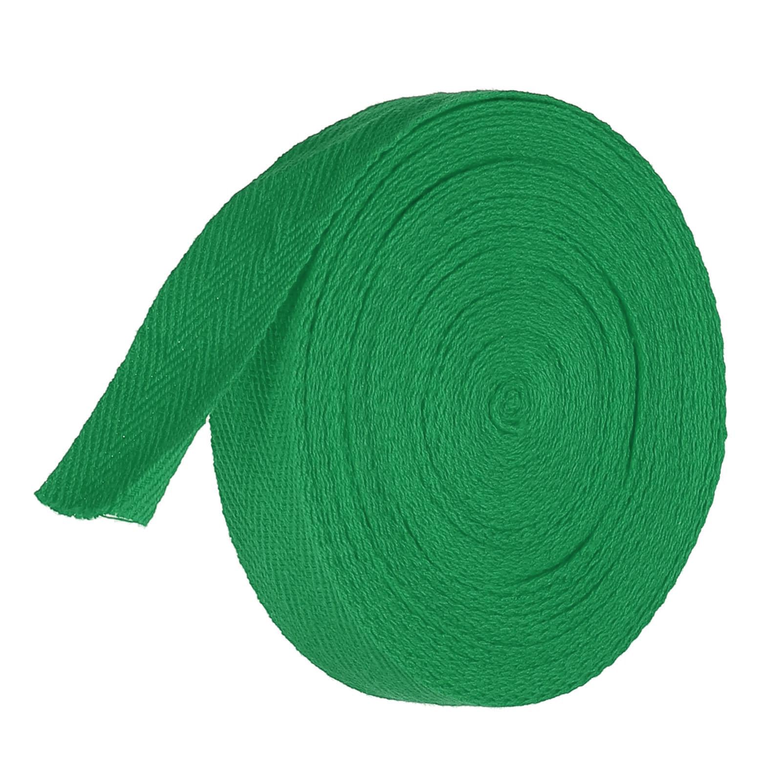 TA-VIGOR Cotton Twill Tape Ribbon 20mm, 10 Yards Bias Binding Tape Bunting Tape Soft Natural Herringbone Webbing Tape Roll for Sewing Dressmaking Gift Wrapping DIY Craft, Lawn Green