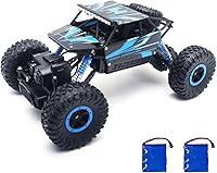 Vista 1 de Coche de control remoto Rock Crawler de Cheerwing, escala 1:18, control remoto 2.4 Ghz, camión monstruo, 4X4 todoterreno, Azul