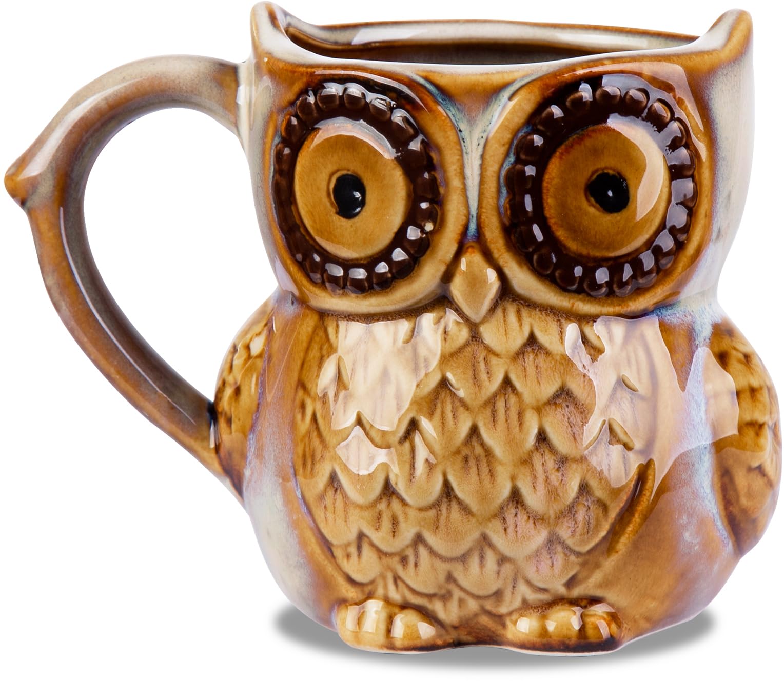 Berry President Owl Coffee Mug, Morning Ceramic Coffee Mug, Tea Cup for Office and Home,Owl Gifts for Women (Beige, 12 oz)