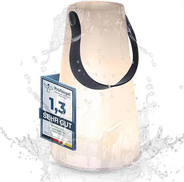 Kabellose LED Outdoor Tischlampe mit 1200 mAh Akku, wasserdicht und USB-ladbar