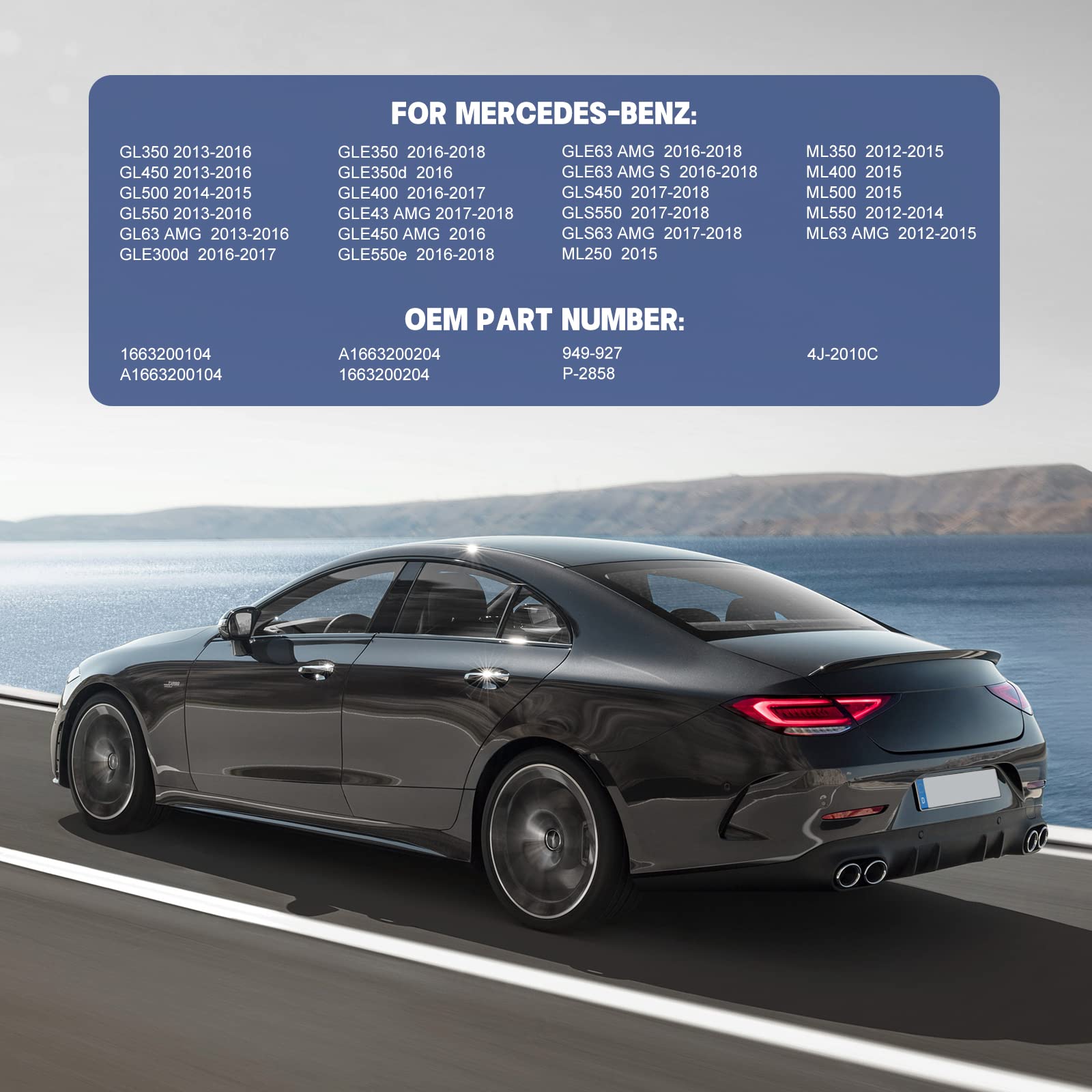 BDFHYK Air Suspension Compressor Compatible with Mercedes-Benz GLE350 GL450 GLE350d GLE400 GLS450 GLE450 GLE400 ML350 ML550, OE 949-927 1663200104