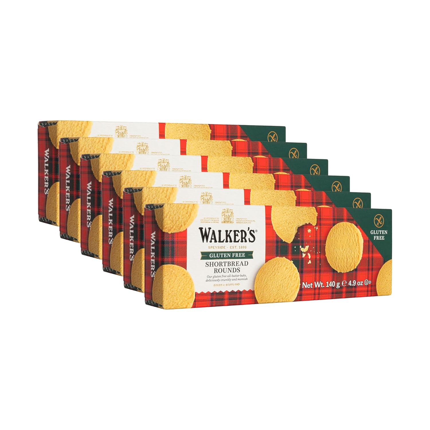 Walker’s All-Butter Shortbread Rounds, Gluten Free Cookies - 9-Count Box (Pack of 6) - Authentic Shortbread Cookies from Scotland
