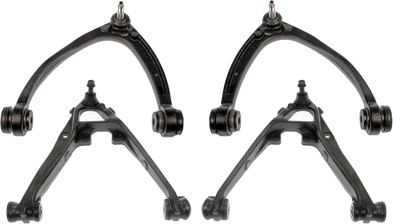 PartsW - 4 Pc Suspension Kit Upper & Lower Control Arms & Ball Joint Fits Cadillac/Chevrolet/GMC
