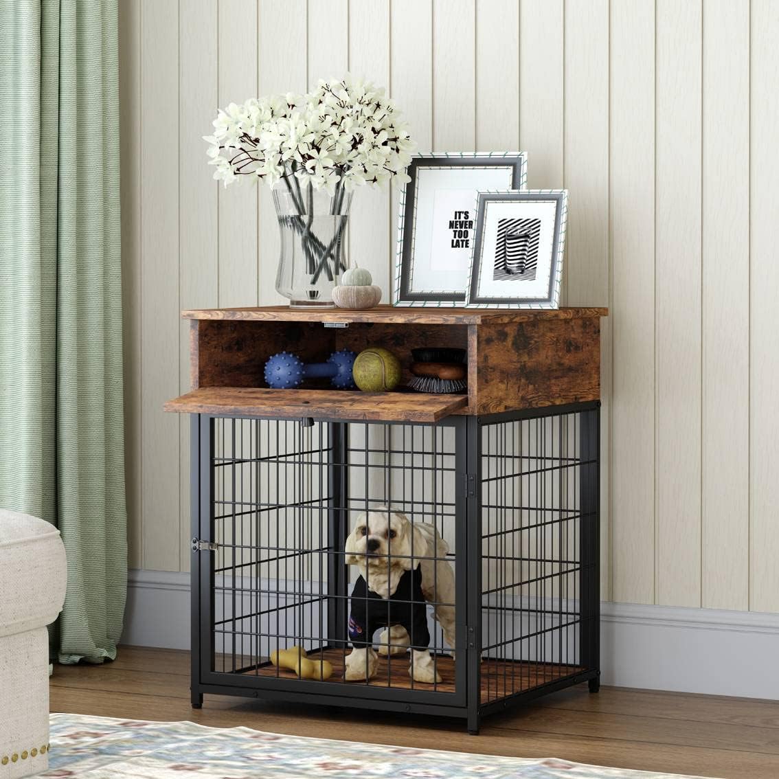 Furniture Dog Crates Wooden Dog Kennel Dog Crate End Table Nightstand