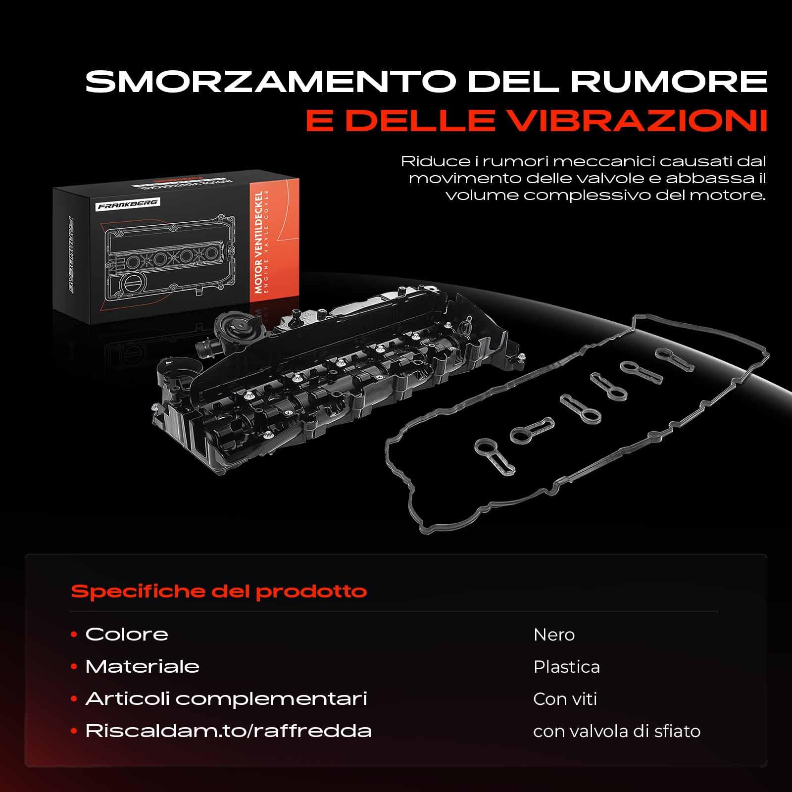 Frankberg Coperchio testata Cilindro Coperchio valvole Diesel Compatibile con X3 F25 3.0L Serie 5 Touring F11 3.0L X5 F15 F85 3.0L X5 E70 3.0L Serie 5 F10 3.0L Replace# 11127823181